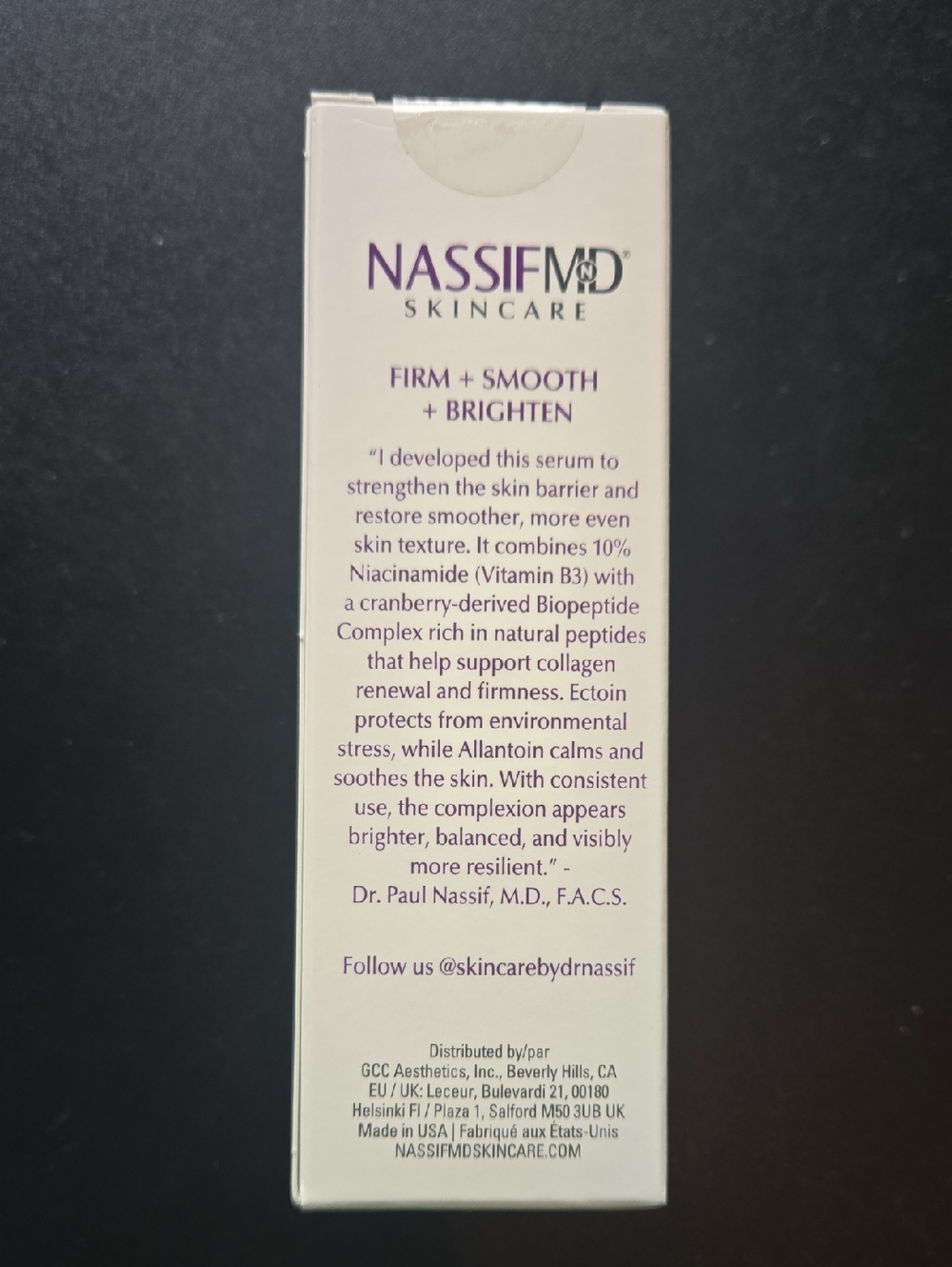 Nassif MD Firm & Smooth Niacinamide Biopeptide Serum 30 ml **New Sealed** - Picture 3 of 4